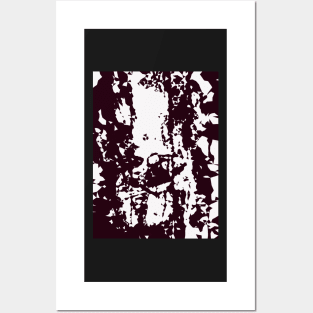 Dark Brown White Abstraction Posters and Art